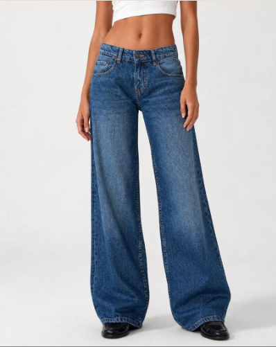 Wide Leg Low Waist - Dark Blue