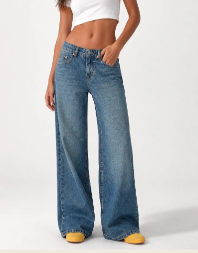 Wide Leg Low Waist - Deep Blue