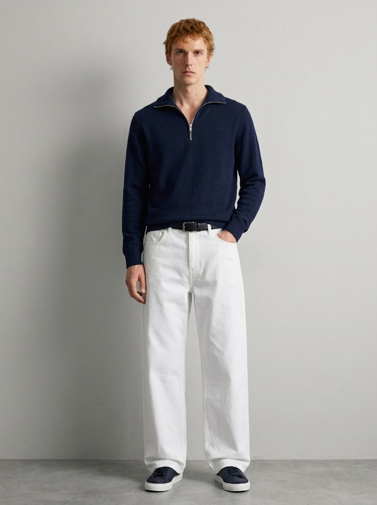 STOCKHOLM NAVY QUARTER ZIPPER