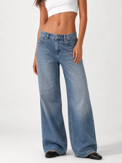 Wide Leg Low Waist - Dark Vintage Blue