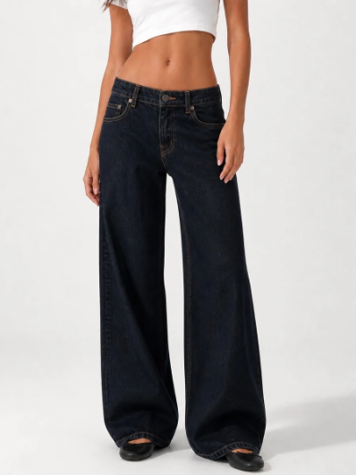 Wide Leg Low Waist - Midnight Blue