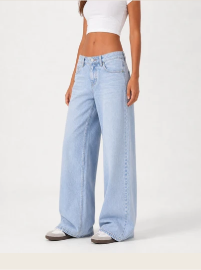 Wide Leg Low Waist - Baby Blue