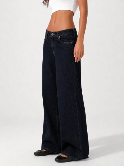 Wide Leg Low Waist - Midnight Blue
