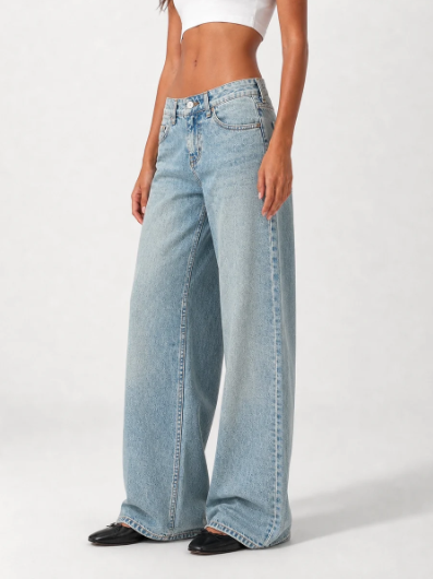 Wide Leg Low Waist - Vintage Blue