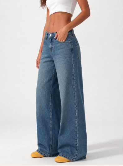 Wide Leg Low Waist - Deep Blue