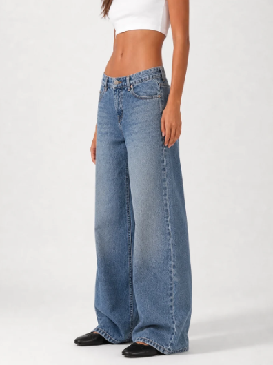 Wide Leg Low Waist - Dark Vintage Blue