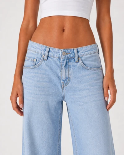 Wide Leg Low Waist - Baby Blue