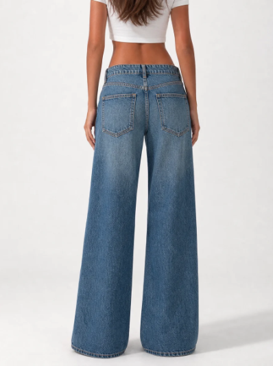 Wide Leg Low Waist - Deep Blue