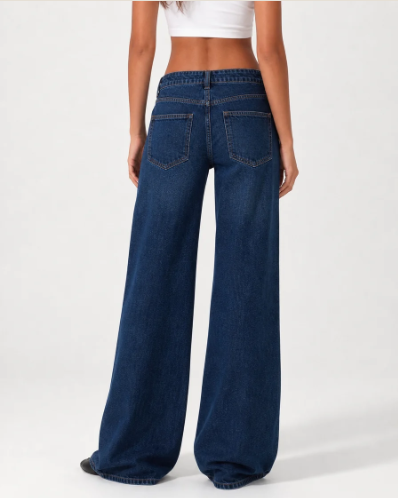 Wide Leg Low Waist - Navy Blue