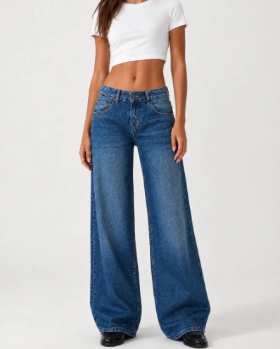 Wide Leg Low Waist - Dark Blue