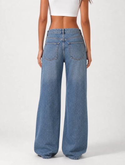 Wide Leg Low Waist - Dark Vintage Blue