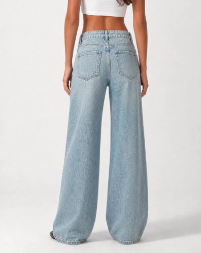 Wide Leg Low Waist - Vintage Blue