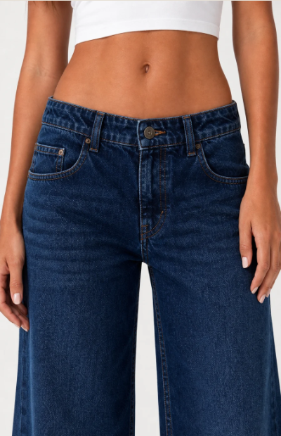 Wide Leg Low Waist - Navy Blue
