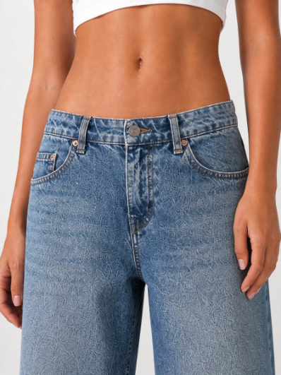 Wide Leg Low Waist - Dark Vintage Blue