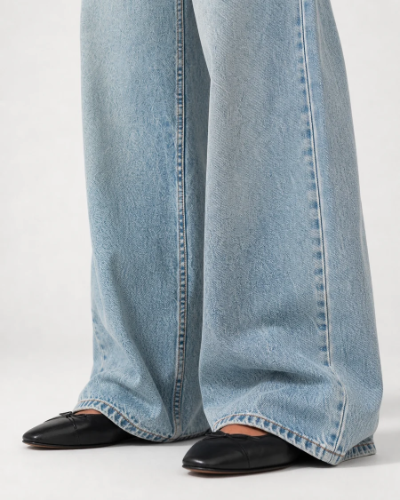 Wide Leg Low Waist - Vintage Blue