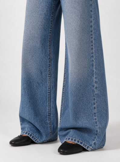 Wide Leg Low Waist - Dark Vintage Blue