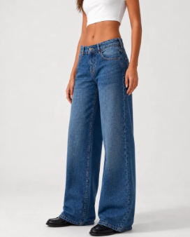 Wide Leg Low Waist - Dark Blue