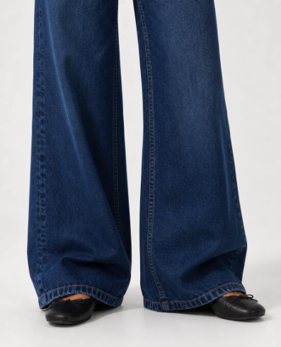 Wide Leg Low Waist - Navy Blue