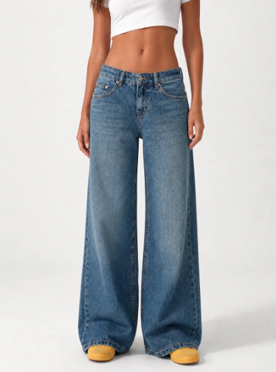 Wide Leg Low Waist - Deep Blue