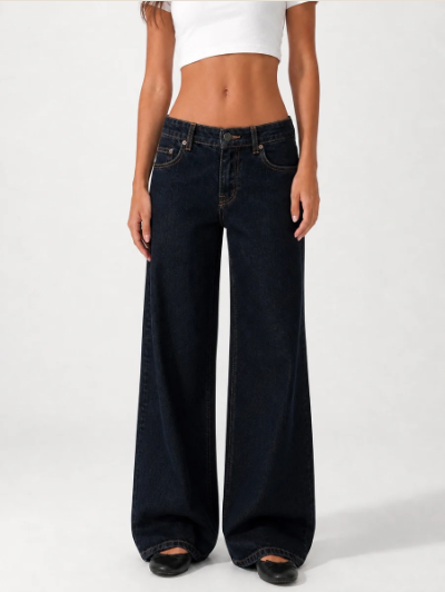 Wide Leg Low Waist - Midnight Blue