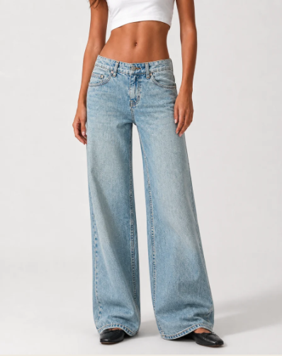 Wide Leg Low Waist - Vintage Blue