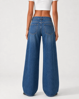 Wide Leg Low Waist - Dark Blue