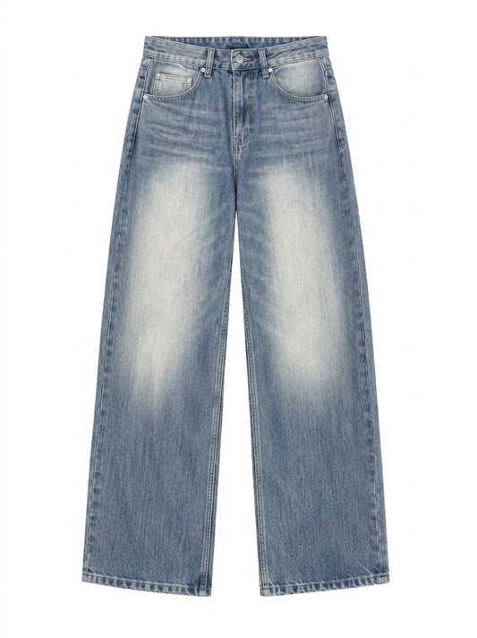 VINTAGE WASHED WIDE LEG JEANS