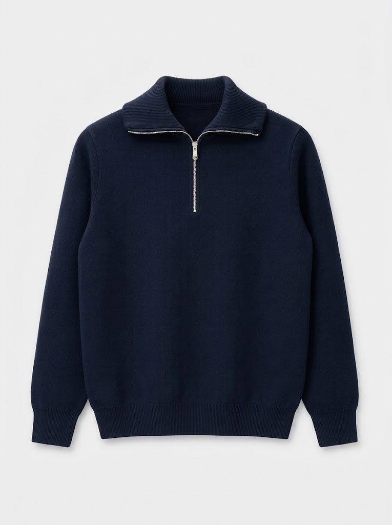 STOCKHOLM NAVY QUARTER ZIPPER