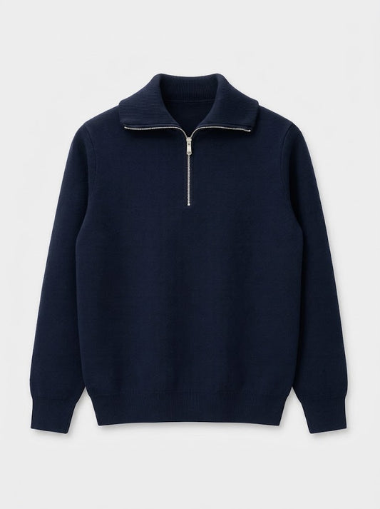 STOCKHOLM NAVY QUARTER ZIPPER