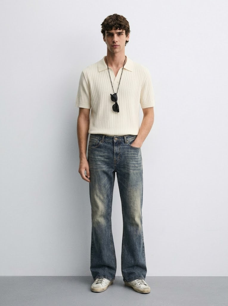 VINTAGE WASHED FLARED JEANS