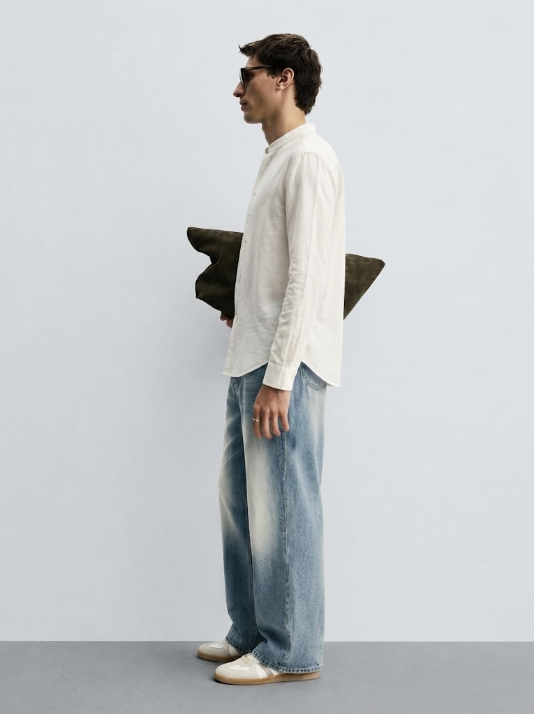 VINTAGE WASHED WIDE LEG JEANS