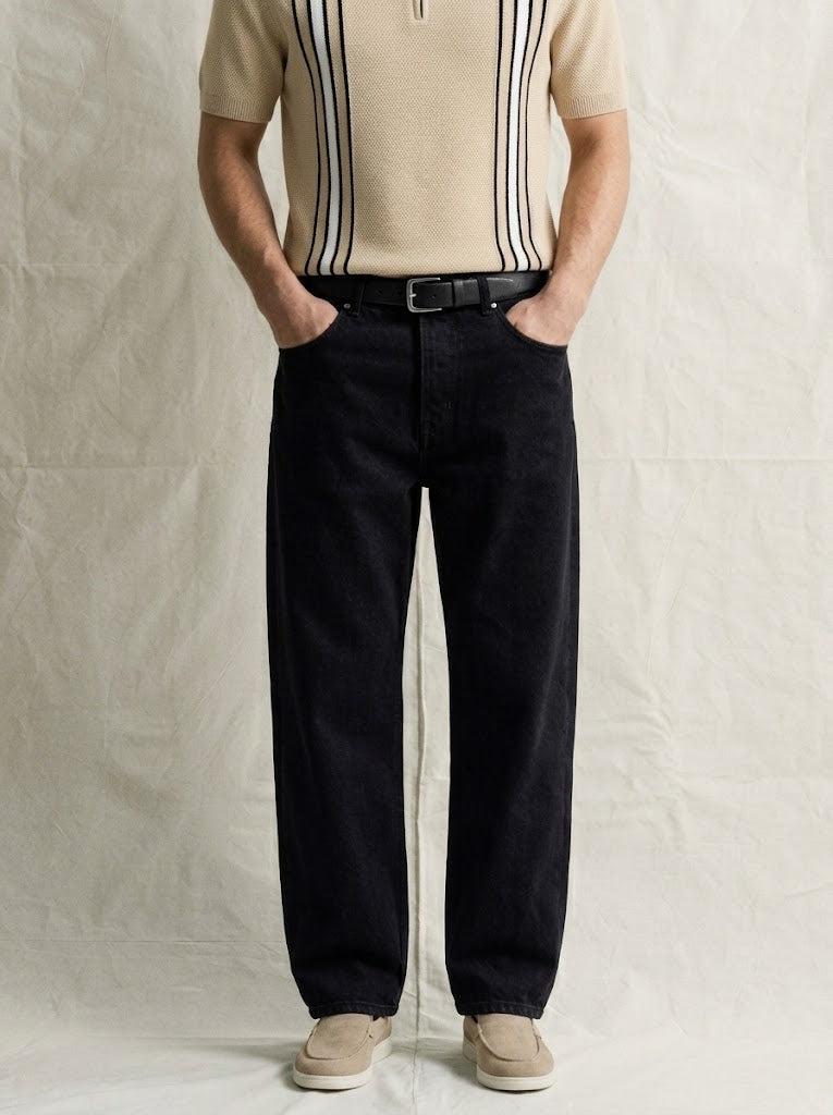 PITCH BLACK STRAIGHT LEG JEANS