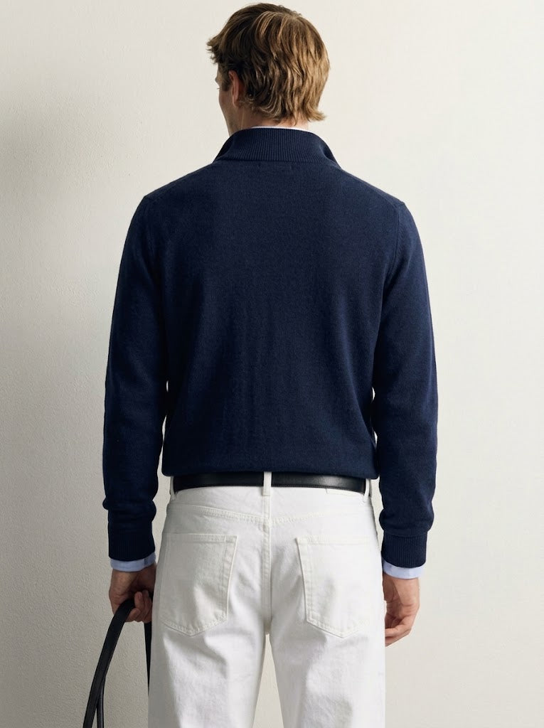 STOCKHOLM NAVY QUARTER ZIPPER