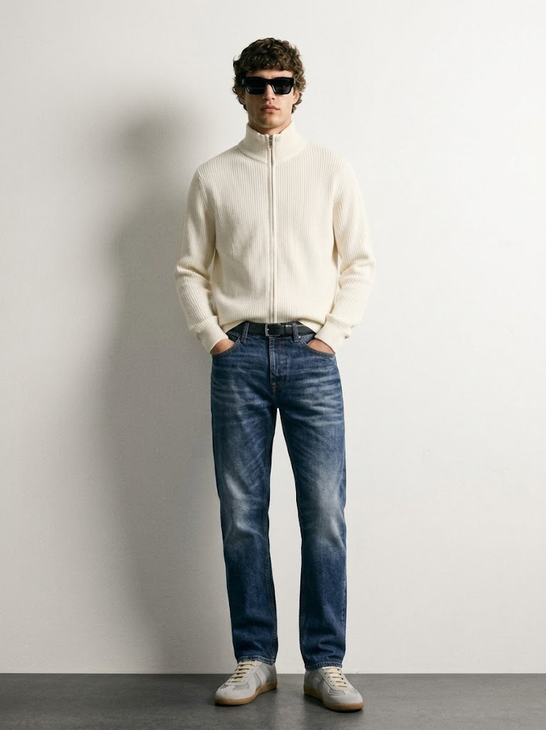 VINTAGE DARK WASH STRAIGHT JEANS