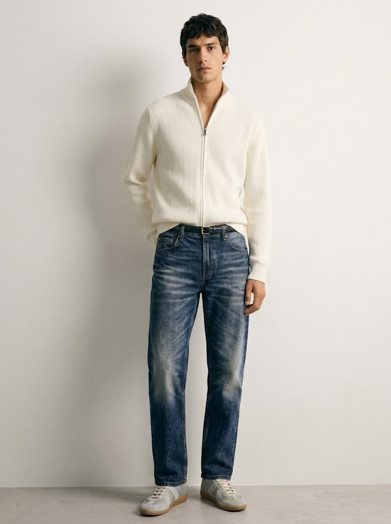 VINTAGE DARK WASH STRAIGHT JEANS