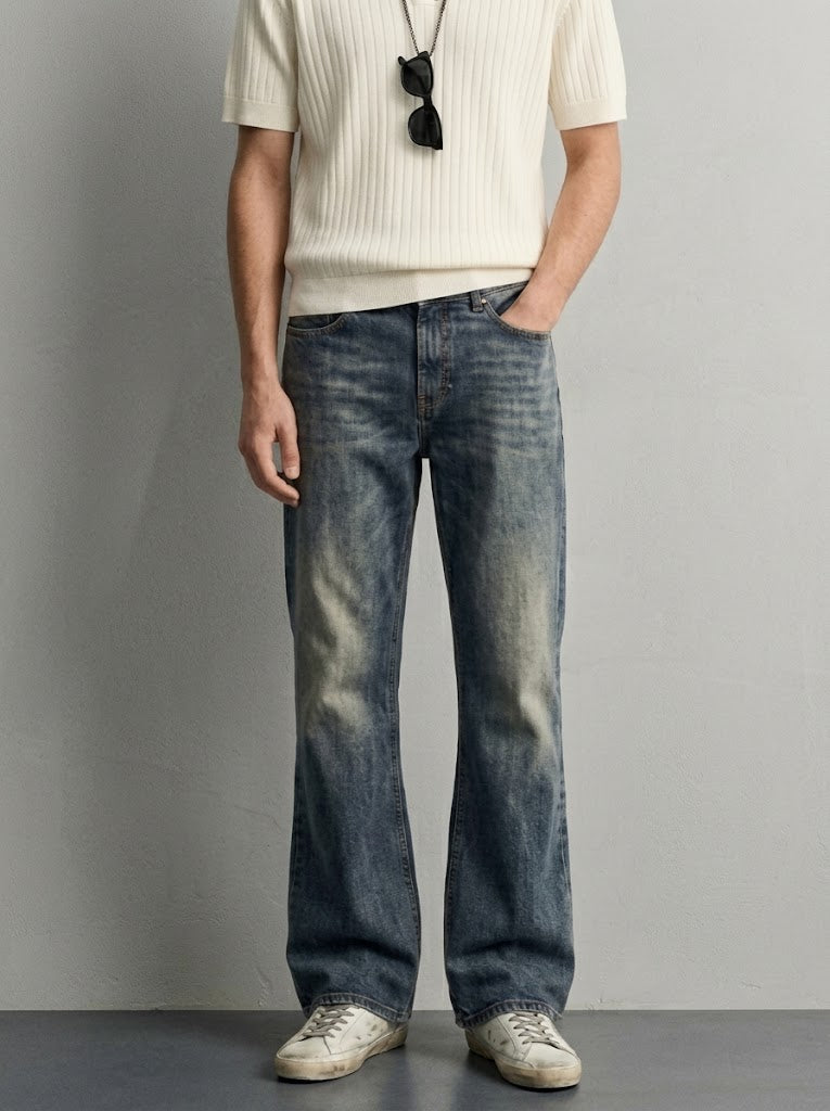 VINTAGE WASHED FLARED JEANS