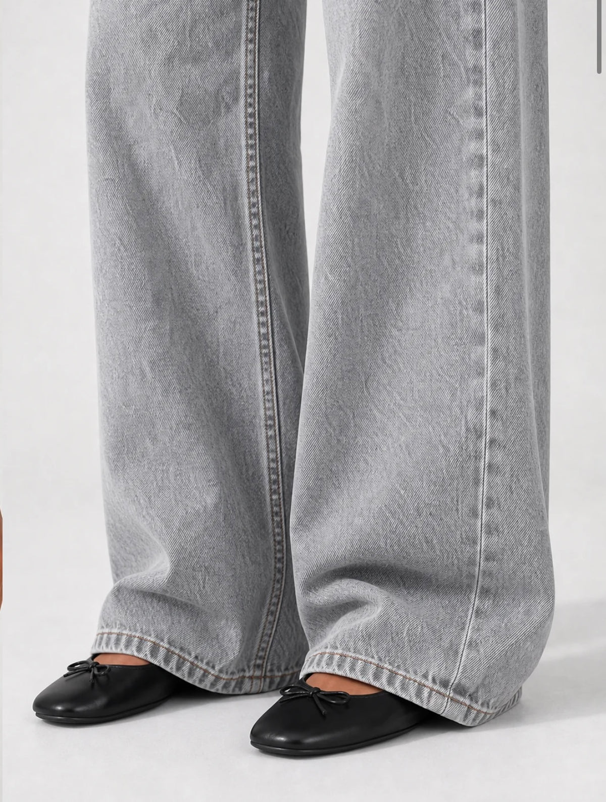 Wide Leg Low Waist - Washed Grey