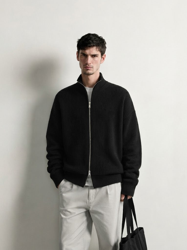 MILANO RIBBED ZIP KNIT