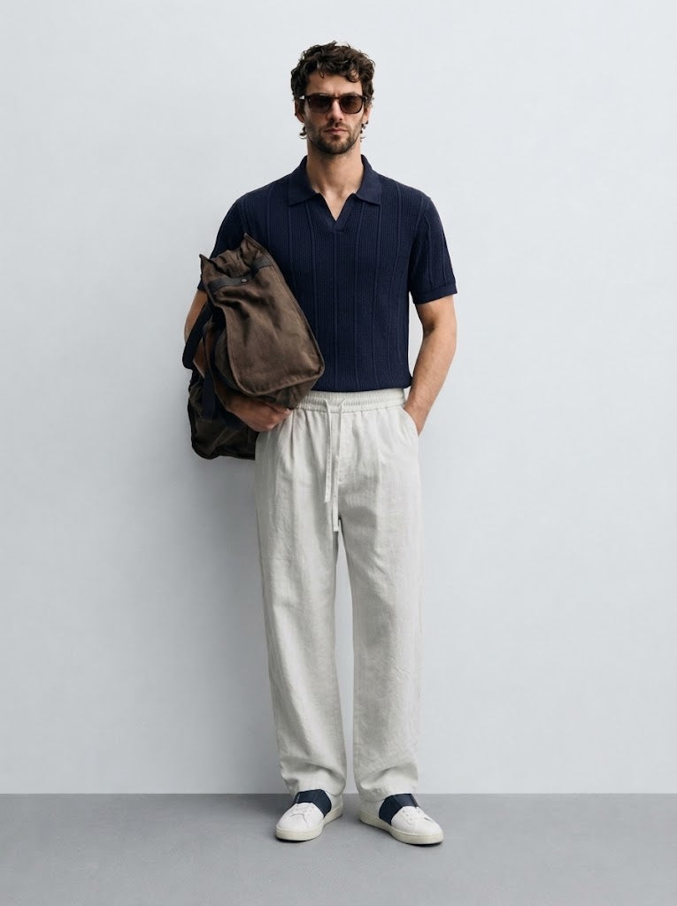STRIPED DOWN POLO